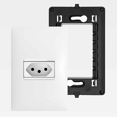 Conjunto Tomada 10A com Espelho 4x2 Branca PIAL Plus+ Legrand 615080BC