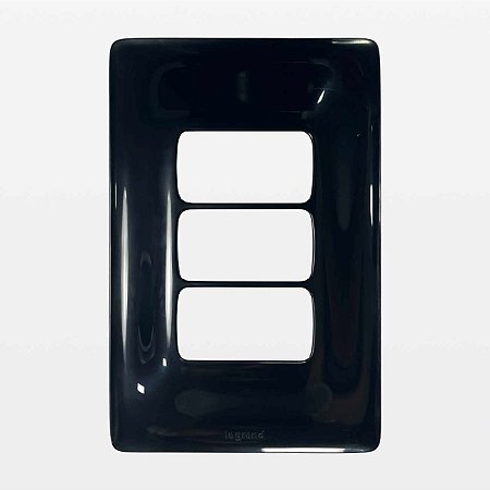 Placa 3 Posto Separados 4x2 Preta Zeffia Legrand 680183PT
