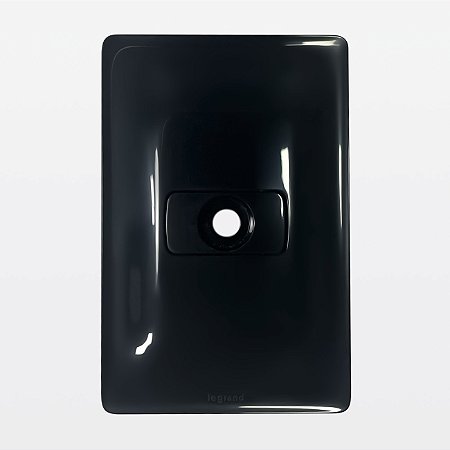 Conjunto Placa 1 Posto 4x2 + Saida de Fio Preta Zeffia Legrand 680137PT