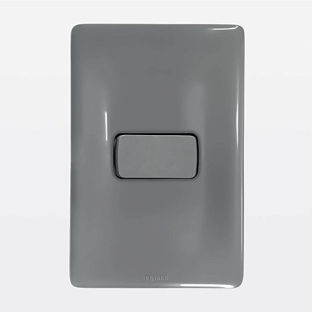 Conjunto 4x2 Placa + Interruptor Simples 10A Cinza Zeffia Legrand 680100CZ
