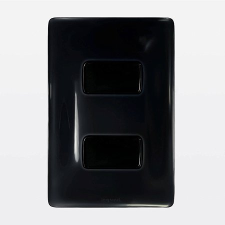 Conjunto 4x2 Placa + 2 Interruptores Simples Preto Zeffia Legrand 680101PT
