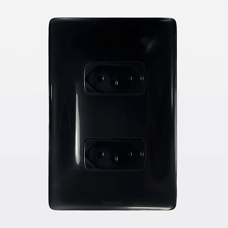 Conjunto 4x2 2 Tomadas 2P+T 10A Preto Zeffia Legrand 680111PT