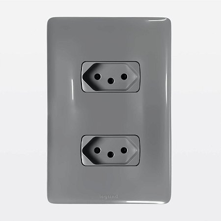 Conjunto 2 Tomadas 2P+T 10A Cinza Zeffia Legrand 680111CZ