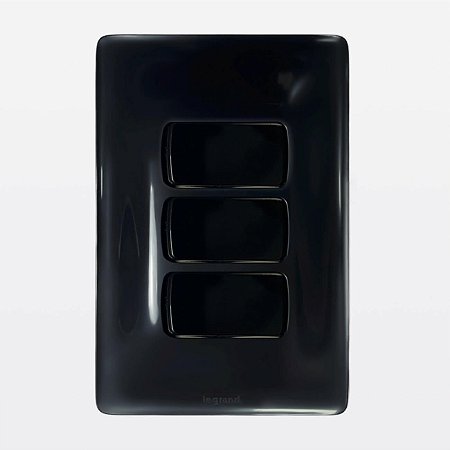 Conjunto 4x2 3 Interruptores Paralelos Preto Zeffia Legrand 680107PT