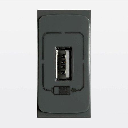 Módulo Carregador USB A 1500mA 1M Cinza Zeffia Legrand 680163CZ