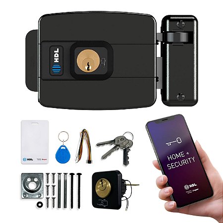 Fechadura Elétrica HDL C-90 Control App Bluetooth Tag Cartão RFID