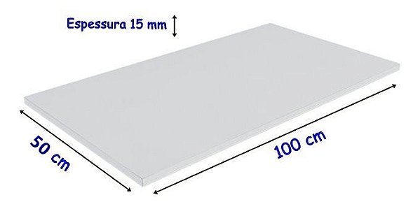 Tabua De Polietileno, para corte 100 Cm X 50 Cm X 15 mm