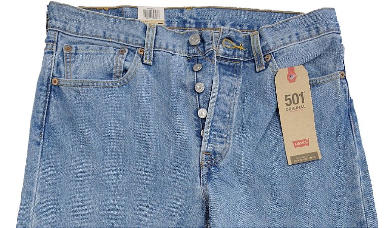 Calça Jeans Levis Masculina Corte Tradicional (Com Botão) - Ref. 501-1034 - 100% Algodão