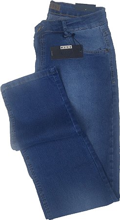 Calça jeans Masculina Pitt - Perna Ajustada - boca Fina  - Algodão /Poliester/Elastano - Ref. 0238518