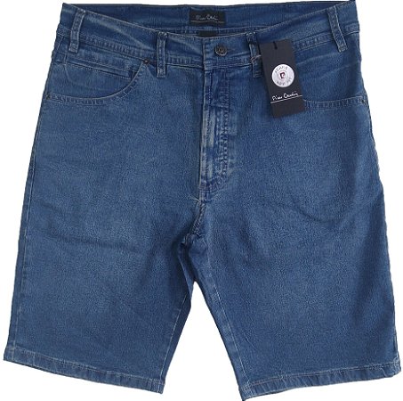Bermuda Jeans Masculina Pierre Cardin - Ref. 557P902 - Algodão / Poliester / Elastano - Jeans Macio