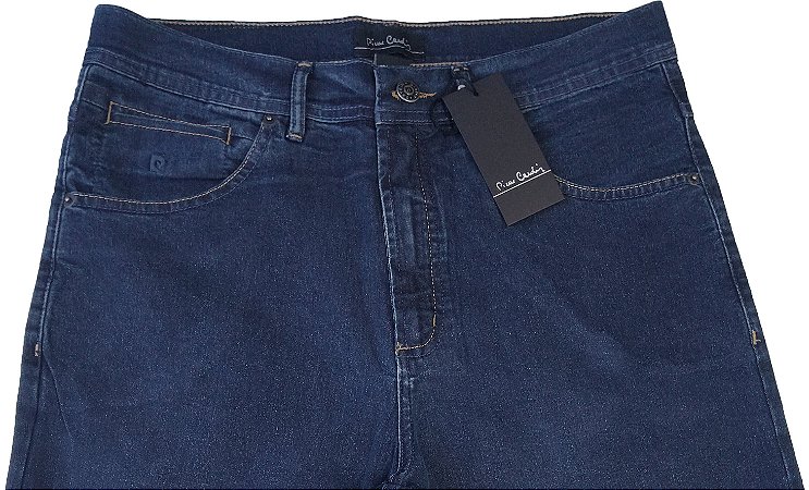 Calça Jeans Masculina Pierre Cardin Reta (Cintura Alta) - Ref. 467P311 - Algodão / Poliester / Elastano - Jeans Macio