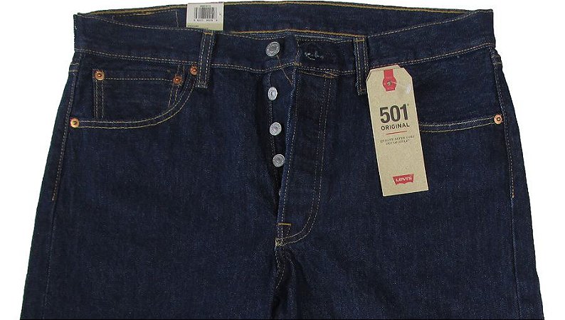 Calça Jeans Levis Masculina Corte Tradicional (Com Botão) - Ref. 501-0115 - 100% Algodão