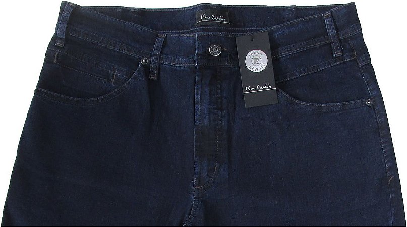 Calça Jeans Masculina Pierre Cardin Reta (Cintura Média) - Ref. 457P238 (AZUL) - Algodão / Poliester / Elastano - Jeans Macio