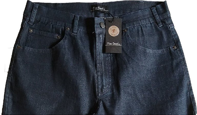 Calça Jeans Masculina Pierre Cardin Reta (Cintura Média) - Ref. 457P002 (AZULÃO) - Algodão / Poliester / Elastano - Jeans Macio