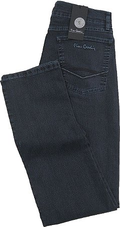 Calça Jeans Masculina Pierre Cardin Reta (Cintura Média) - Ref. 457P906 Grafite - Algodão / Poliester / Elastano - Jeans Macio