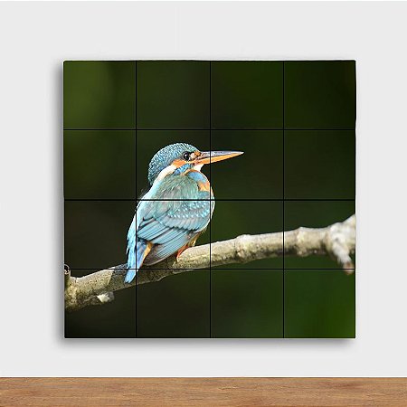 Painel Decorativo Pássaro Azul - Quadrado