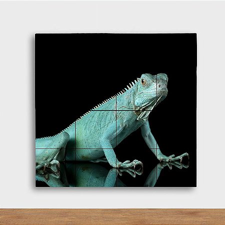 Painel Decorativo Lagarto Azul - Quadrado