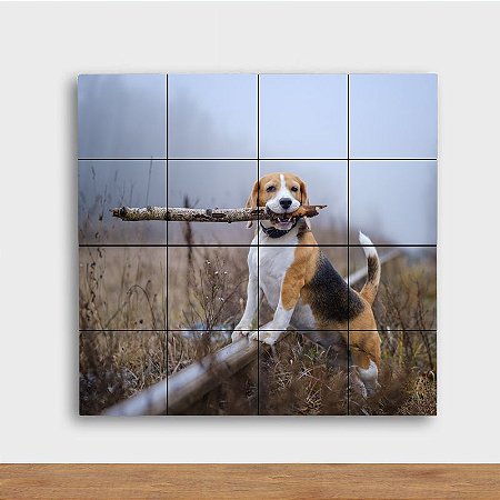 Painel Decorativo Trilha com Cachorro - Quadrado