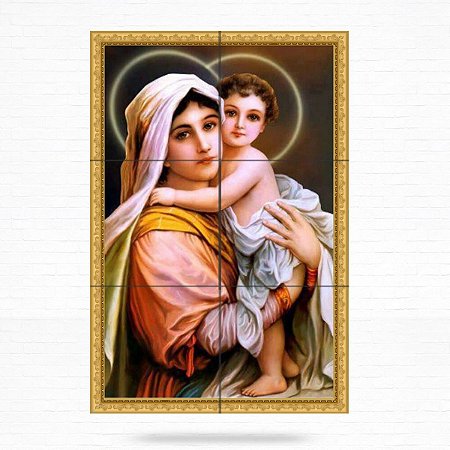 Painel Decorativo de Virgem Maria e Menino Jesus - MOD 04