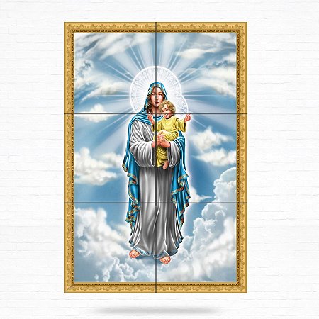 Painel Decorativo de Virgem Maria e Menino Jesus - MOD 05