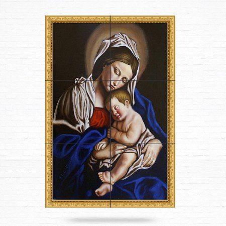 Painel Decorativo de Virgem Maria e Menino Jesus - MOD 06