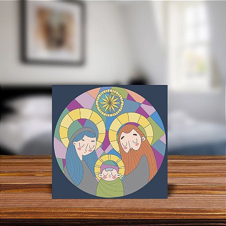 Azulejo Decorativo - Presépio - Natal -  Sagrada Família MOD 02