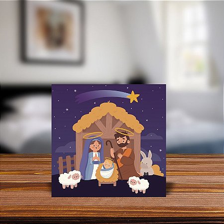 Azulejo Decorativo - Presépio - Natal -  Sagrada Família MOD 13
