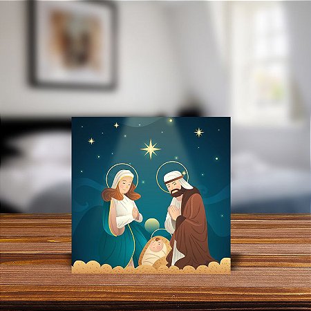 Azulejo Decorativo - Presépio - Natal -  Sagrada Família MOD 14