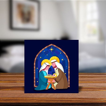 Azulejo Decorativo - Presépio - Natal -  Sagrada Família MOD 15