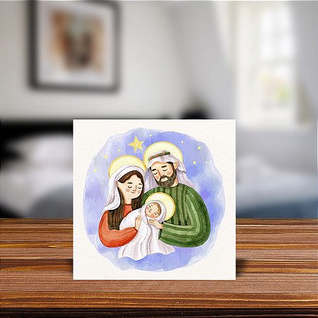 Azulejo Decorativo - Presépio - Natal -  Sagrada Família MOD 18