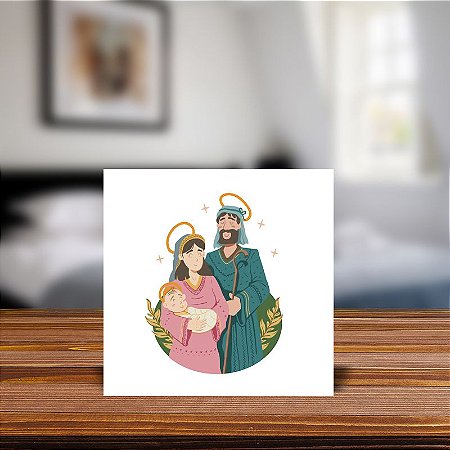 Azulejo Decorativo - Presépio - Natal -  Sagrada Família MOD 20