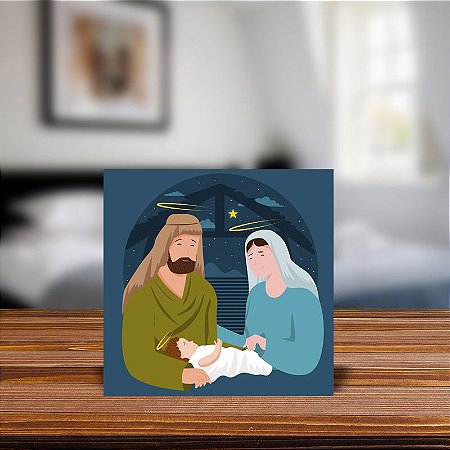 Azulejo Decorativo - Presépio - Natal -  Sagrada Família MOD 24