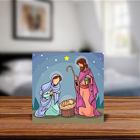 Azulejo Decorativo - Presépio - Natal -  Sagrada Família MOD 28