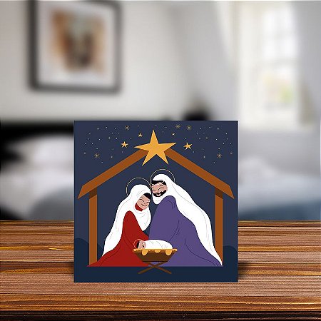 Azulejo Decorativo - Presépio - Natal -  Sagrada Família MOD 44