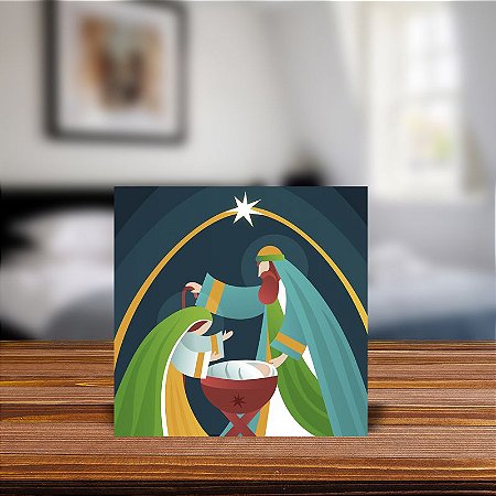 Azulejo Decorativo - Presépio - Natal -  Sagrada Família MOD 46