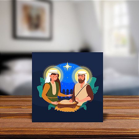 Azulejo Decorativo - Presépio - Natal -  Sagrada Família MOD 49