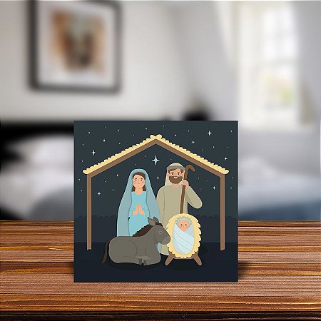 Azulejo Decorativo - Presépio - Natal -  Sagrada Família MOD 52