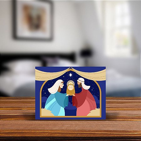 Azulejo Decorativo - Presépio - Natal -  Sagrada Família MOD 64