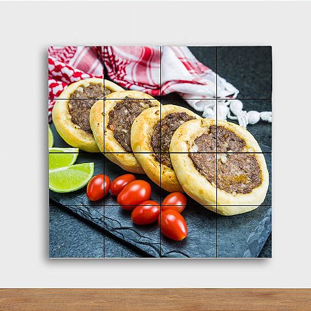 Painel Decorativo Esfihas Carne - Quadrado