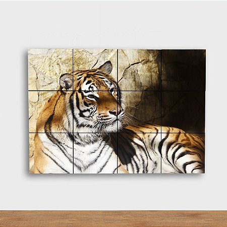 Painel Decorativo Tigre na Caverna