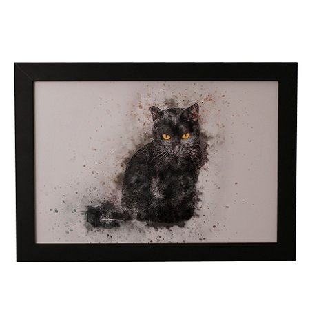 Quadro Decorativo Gato Preto