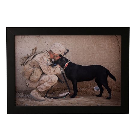 Quadro Decorativo Soldado e Cachorro