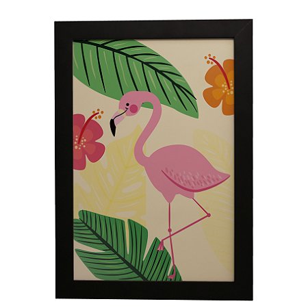 Quadro Decorativo Flamingo Folhas