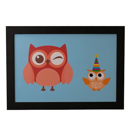 Quadro Decorativo Corujinhas Festivas