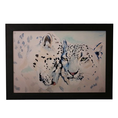 Quadro Decorativo Aquarela Leopardos