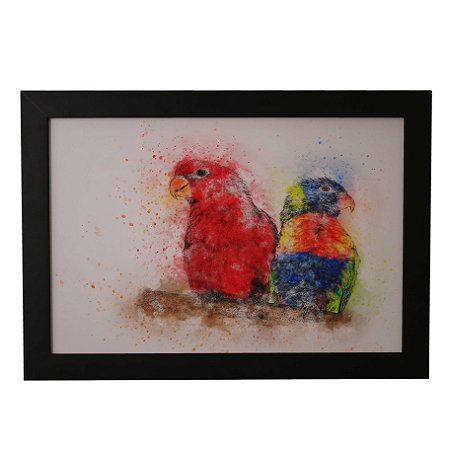 Quadro Decorativo Papagaios em Aquarela