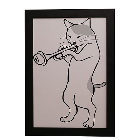 Quadro Decorativo Gato Tocando