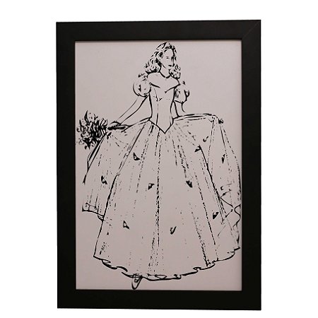 Quadro Decorativo Noiva Com Buquê