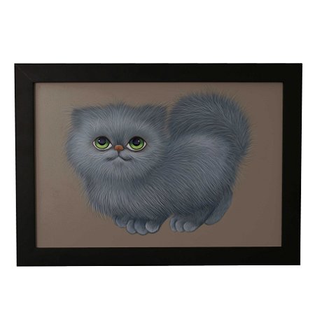 Quadro Decorativo Gatinho Cinza