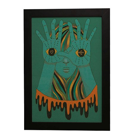 Quadro Decorativo Olhos Nas Mãos